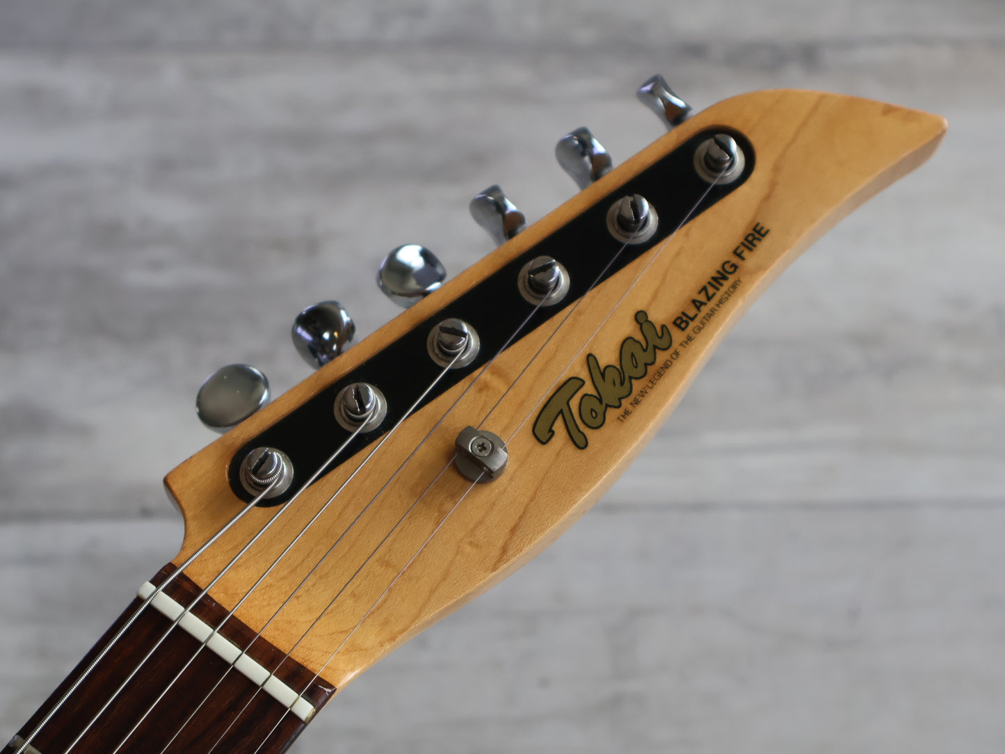 1983 Tokai Japan A-80D Talbo Blazing Fire Cast Aluminium Guitar (Pearl White)