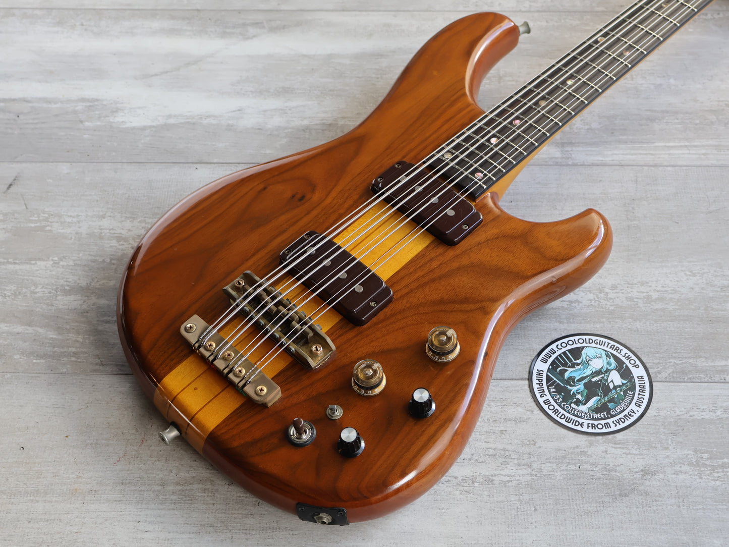 1980 Ibanez Japan MC980 8-String Musician Bass (Dark Stain Natural)