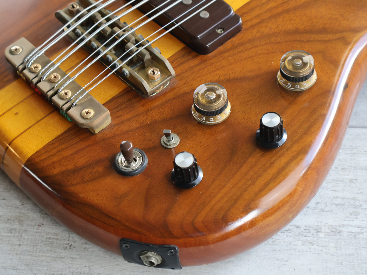 1980 Ibanez Japan MC980 8-String Musician Bass (Dark Stain Natural)