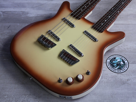 2000's Danelectro DB604 Doubleneck Guitar/Bass (Copper Burst)