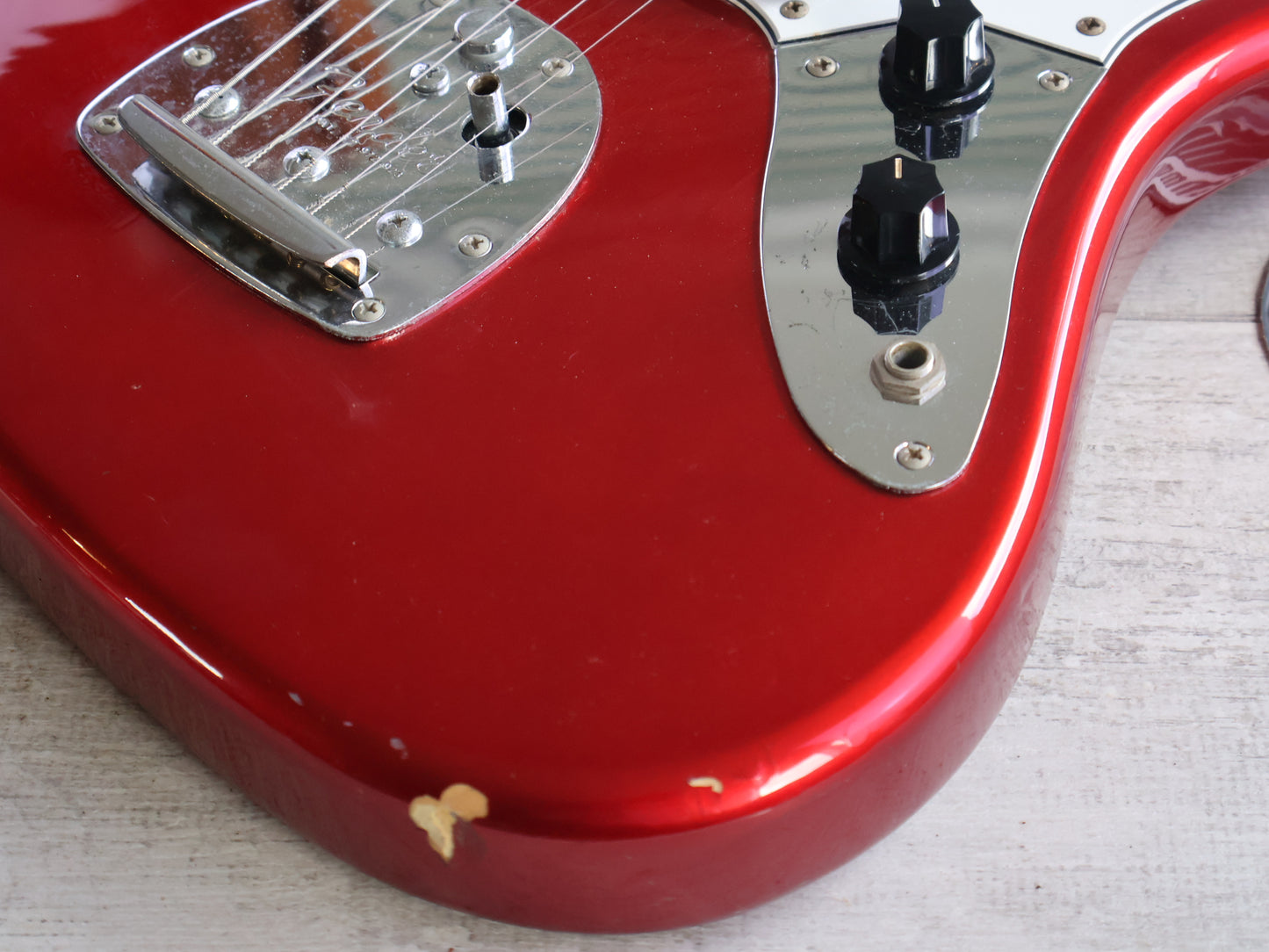 1999 Fender Japan JG66-85 '66 Reissue Jaguar (Candy Apple Red w/Matching Headstock)