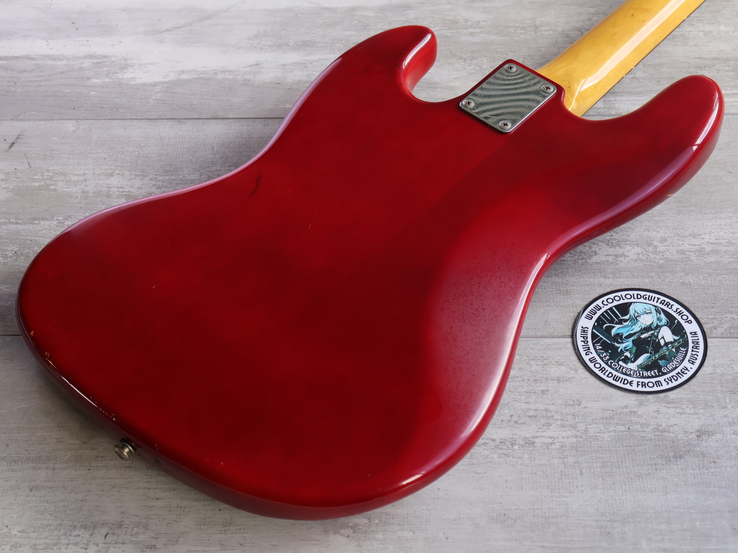 1997 Fender Japan JB62 '62 Reissue Fretless Jazz Bass w/EMG's (Transparent Red)