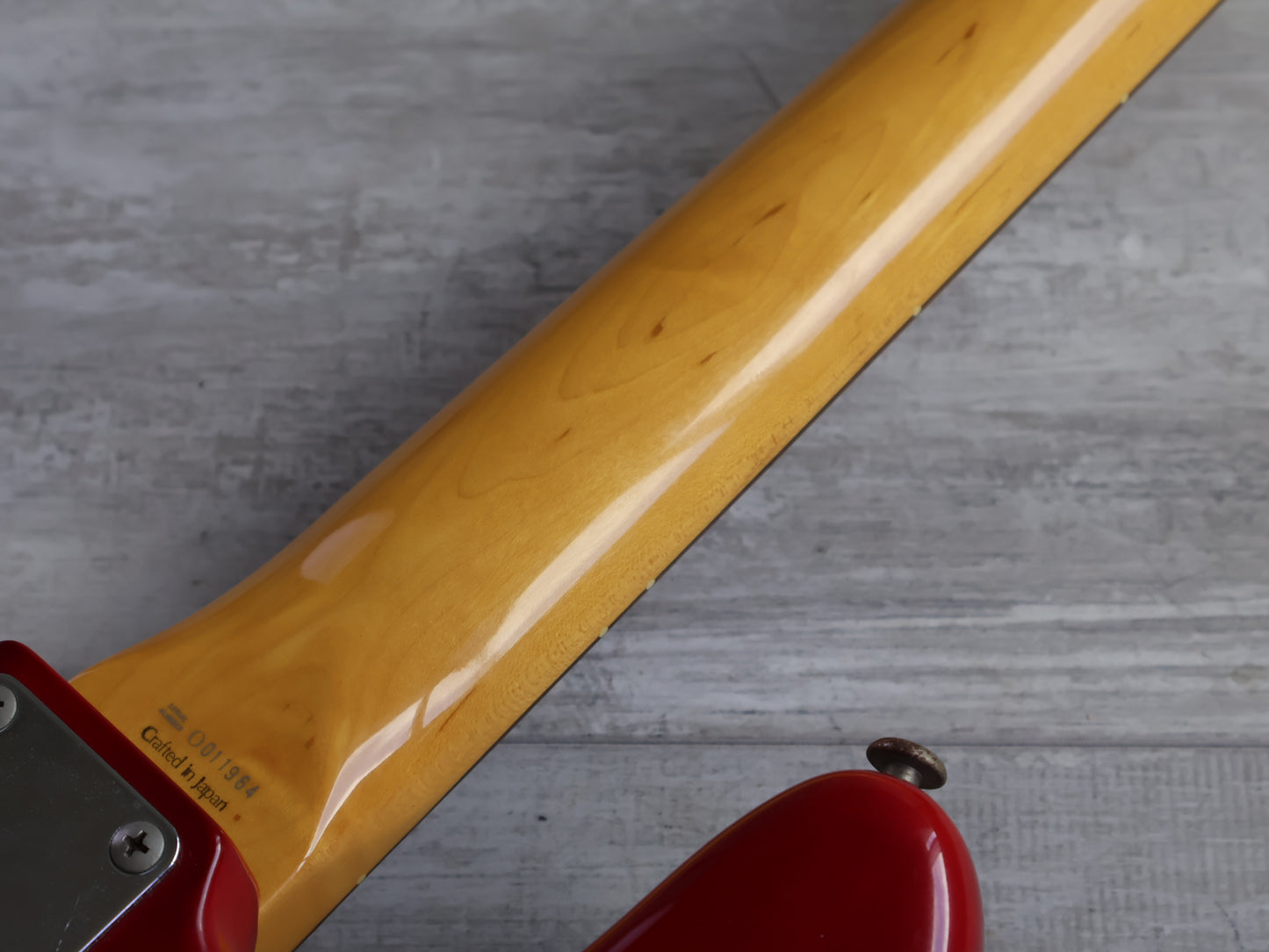 1997 Fender Japan JB62 '62 Reissue Fretless Jazz Bass w/EMG's (Transparent Red)