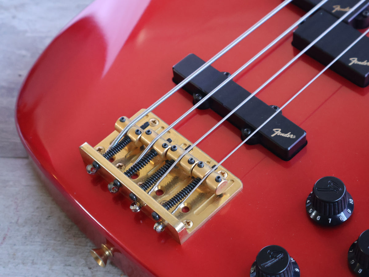 1988 Fender Japan PJR65 Jazz Bass Special PJ Active Contemporary Bass (Chrome Red)