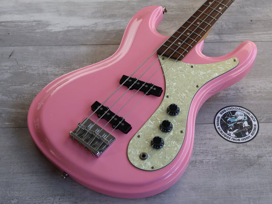 Aria Diamond Mosrite Style DMB380 Bass Guitar (Pink)
