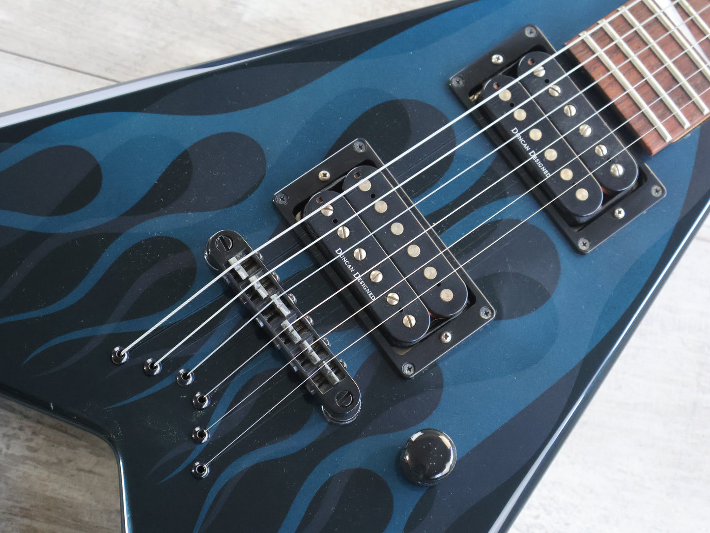 2004 Jackson Japan KVX10 Limited Edition King V Flying V (Blue Ghost Flames)