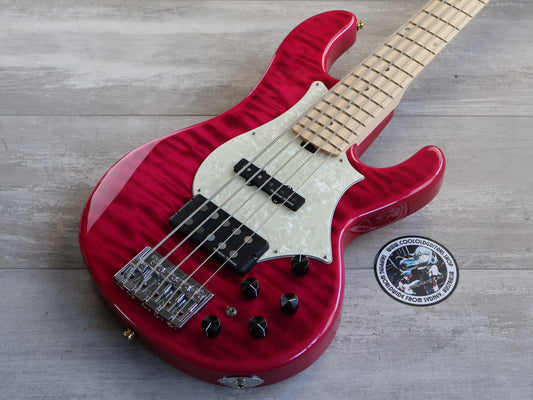 Edwards Japan E-Bardic STPI 5-String Bass - Tetsuya Signature Model (Transparent Pink)