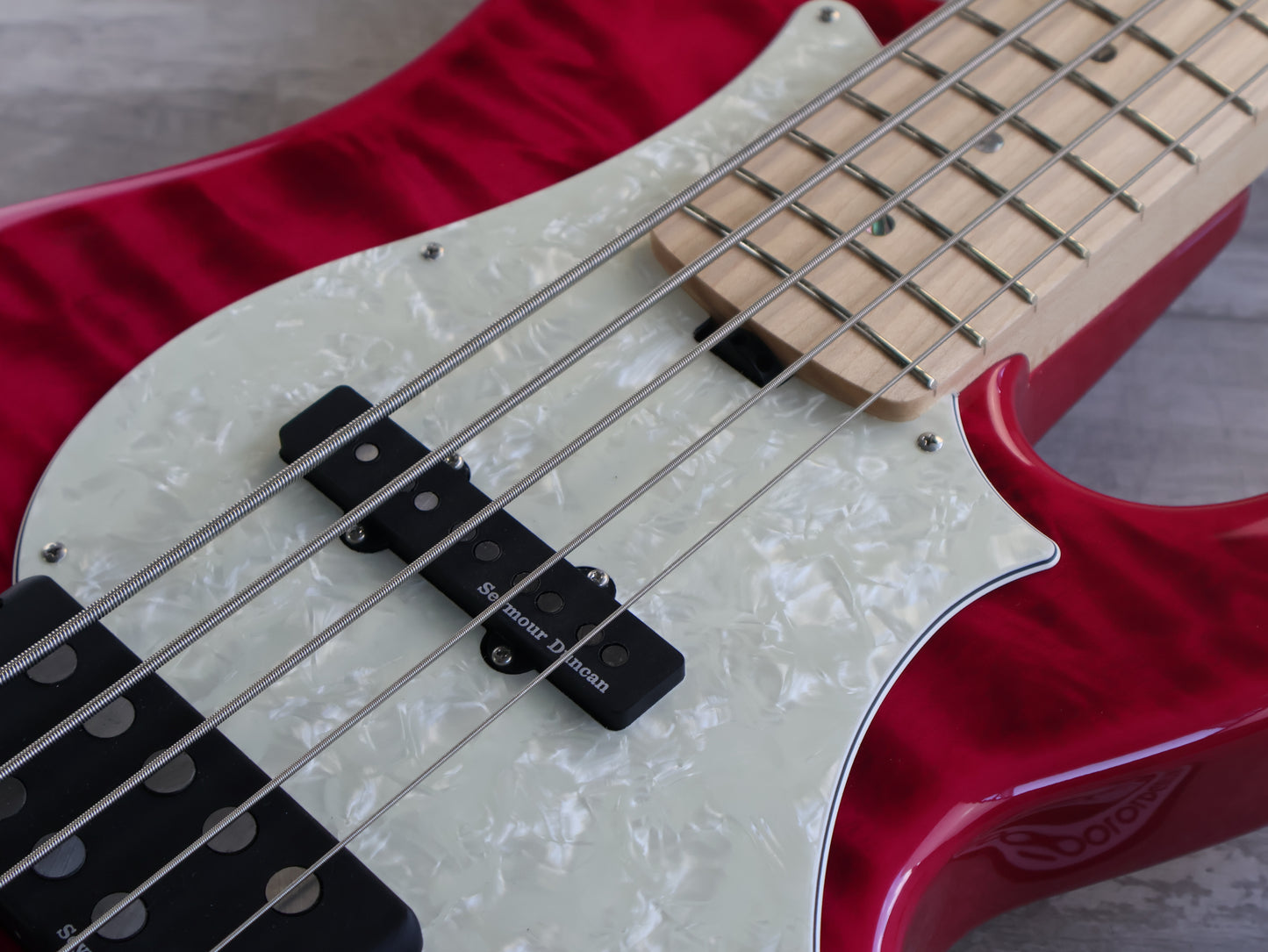 Edwards Japan E-Bardic STPI 5-String Bass - Tetsuya Signature Model (Transparent Pink)