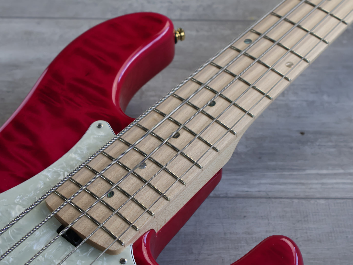 Edwards Japan E-Bardic STPI 5-String Bass - Tetsuya Signature Model (Transparent Pink)