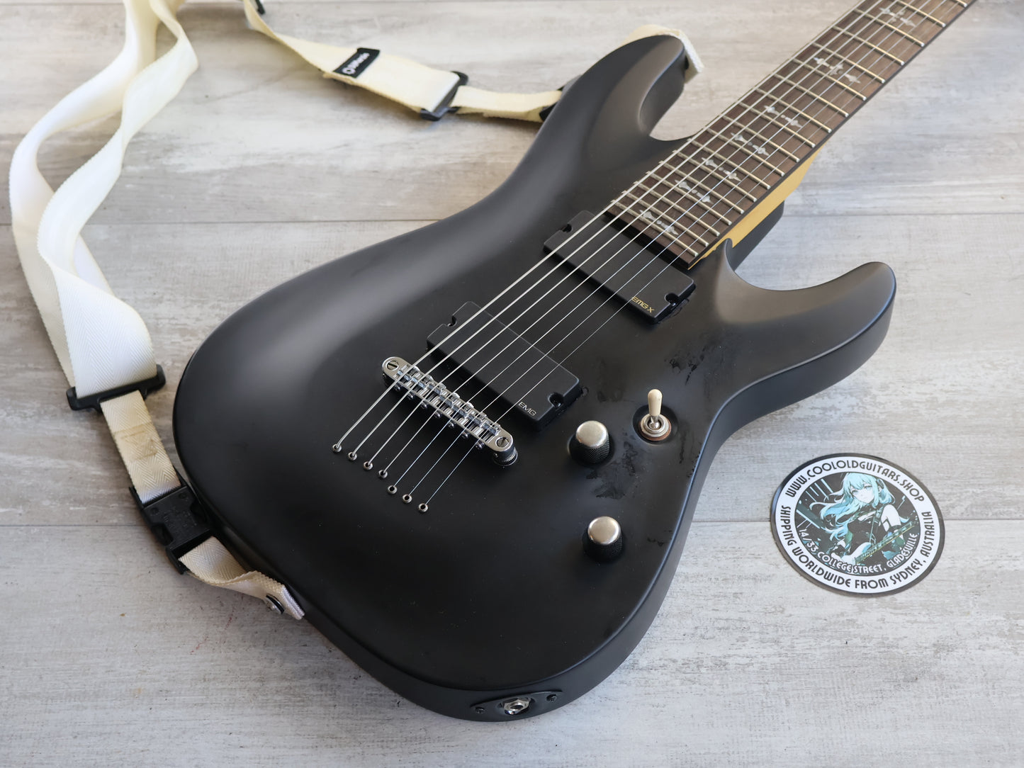 2010 Schecter Demon-7 ABS w/EMG Pickups (Aged Satin Black)