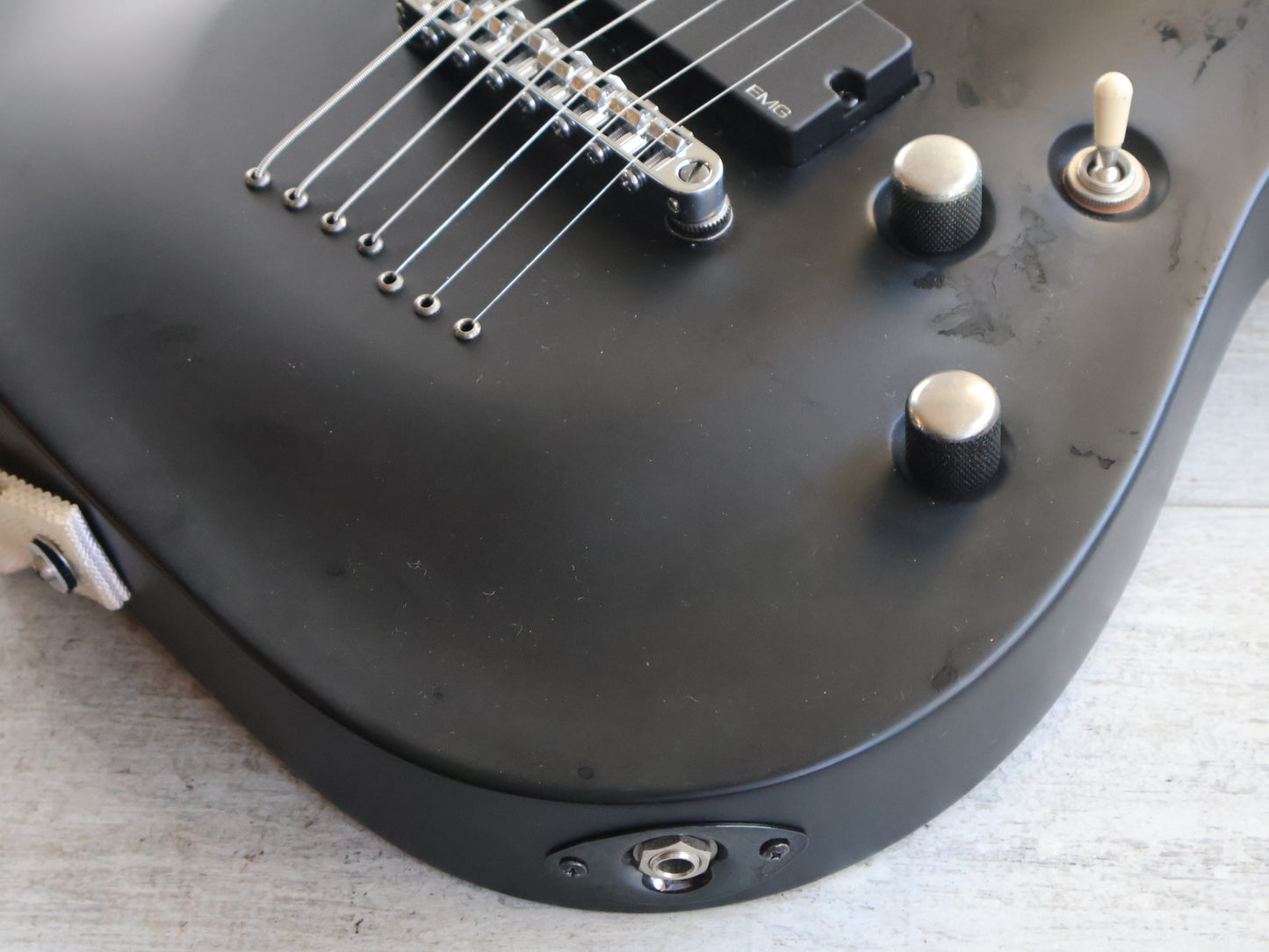 2010 Schecter Demon-7 ABS w/EMG Pickups (Aged Satin Black)