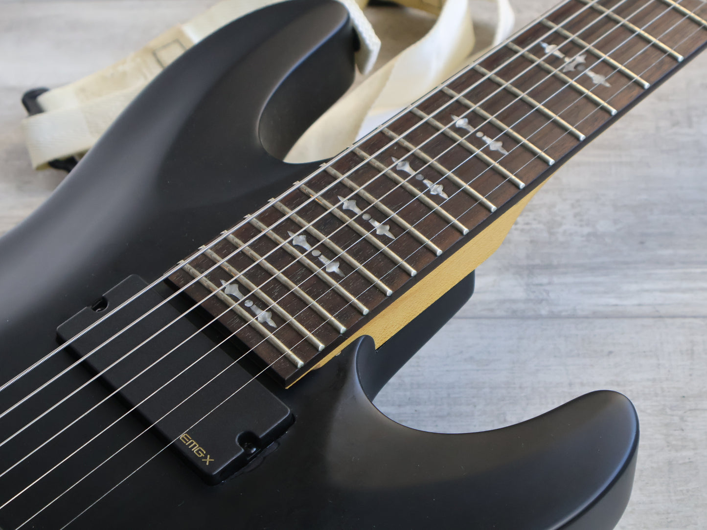 2010 Schecter Demon-7 ABS w/EMG Pickups (Aged Satin Black)