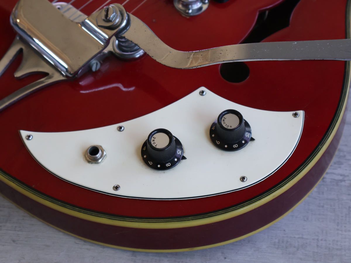 1960's Teisco Japan EP-2T Hollowbody w/Tremolo (Transparent Red)
