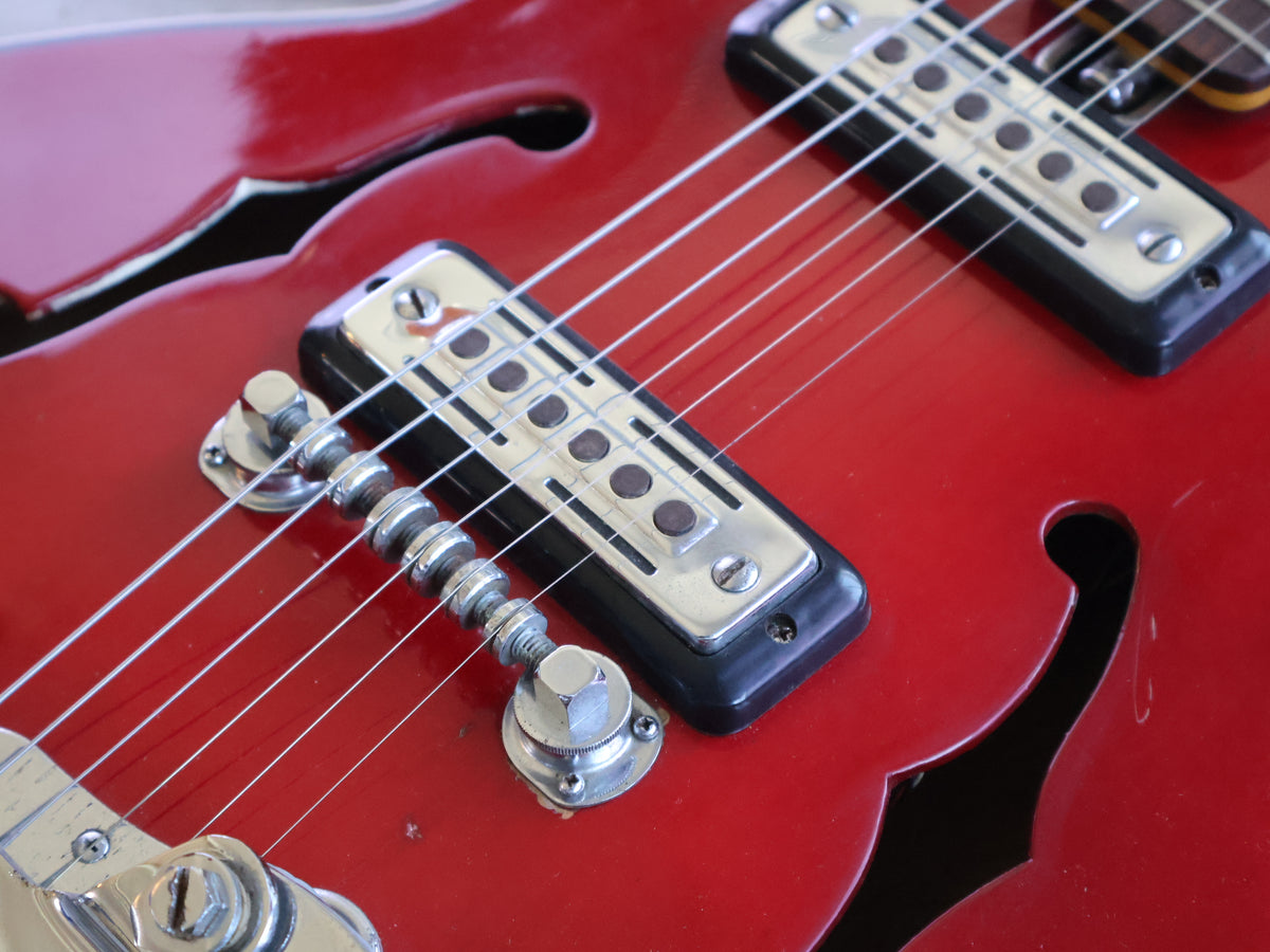 1960's Teisco Japan EP-2T Hollowbody w/Tremolo (Transparent Red)