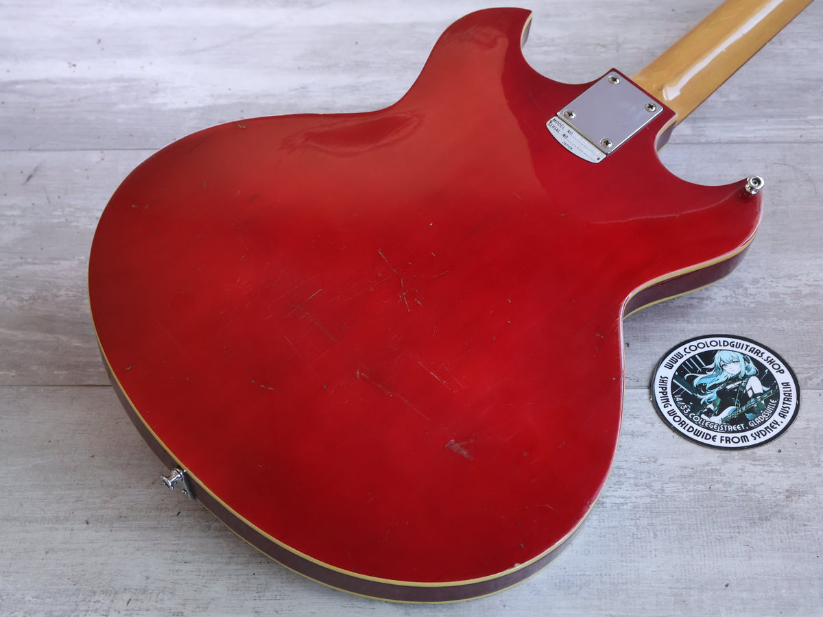 1960's Teisco Japan EP-2T Hollowbody w/Tremolo (Transparent Red)