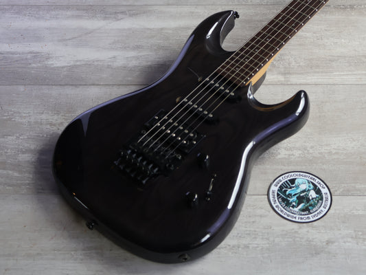 1989 Aria Pro II "The Warrior USA" HSS Superstrat (Transparent Black)