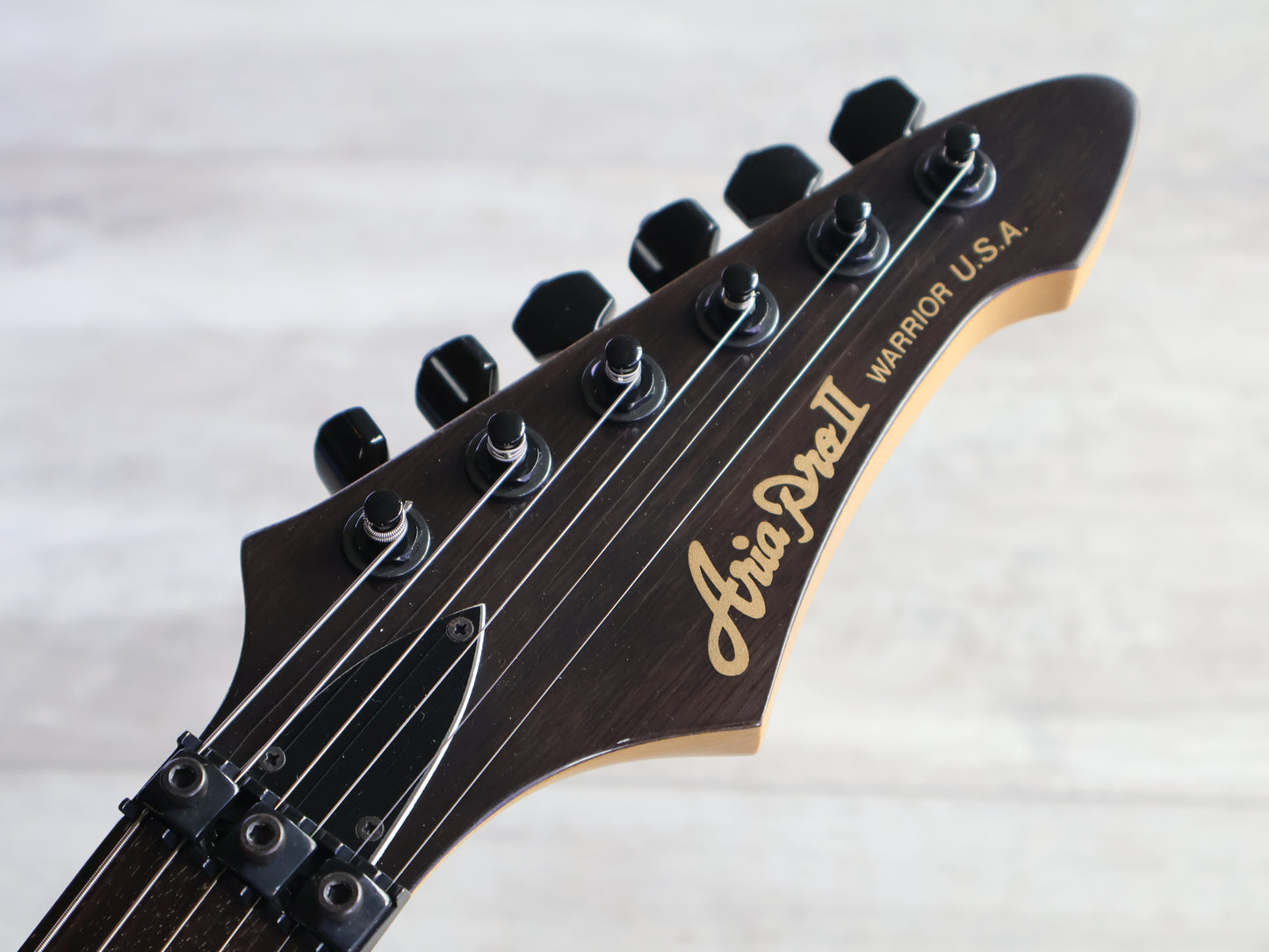 1989 Aria Pro II "The Warrior USA" HSS Superstrat (Transparent Black)