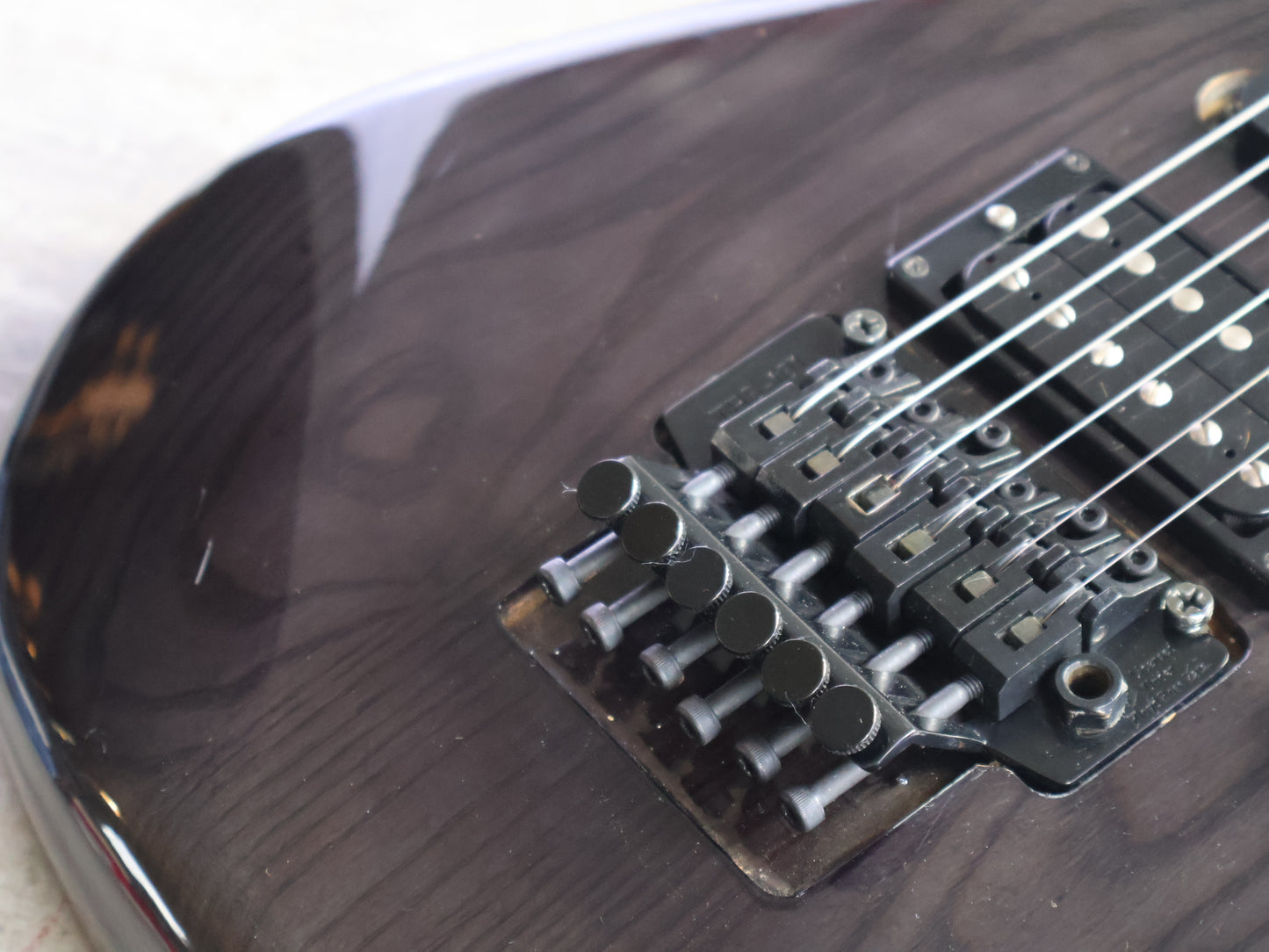 1989 Aria Pro II "The Warrior USA" HSS Superstrat (Transparent Black)