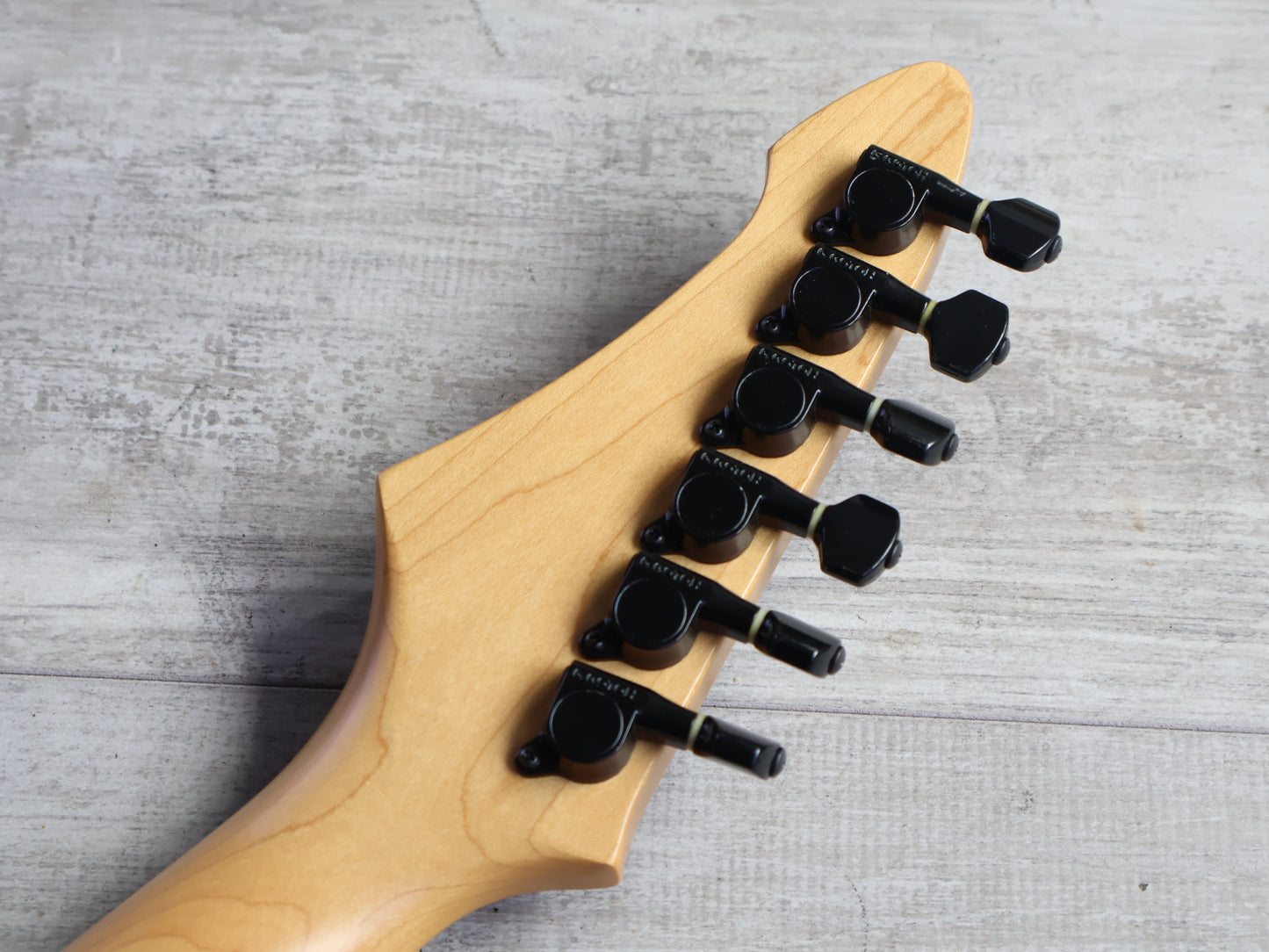 1989 Aria Pro II "The Warrior USA" HSS Superstrat (Transparent Black)