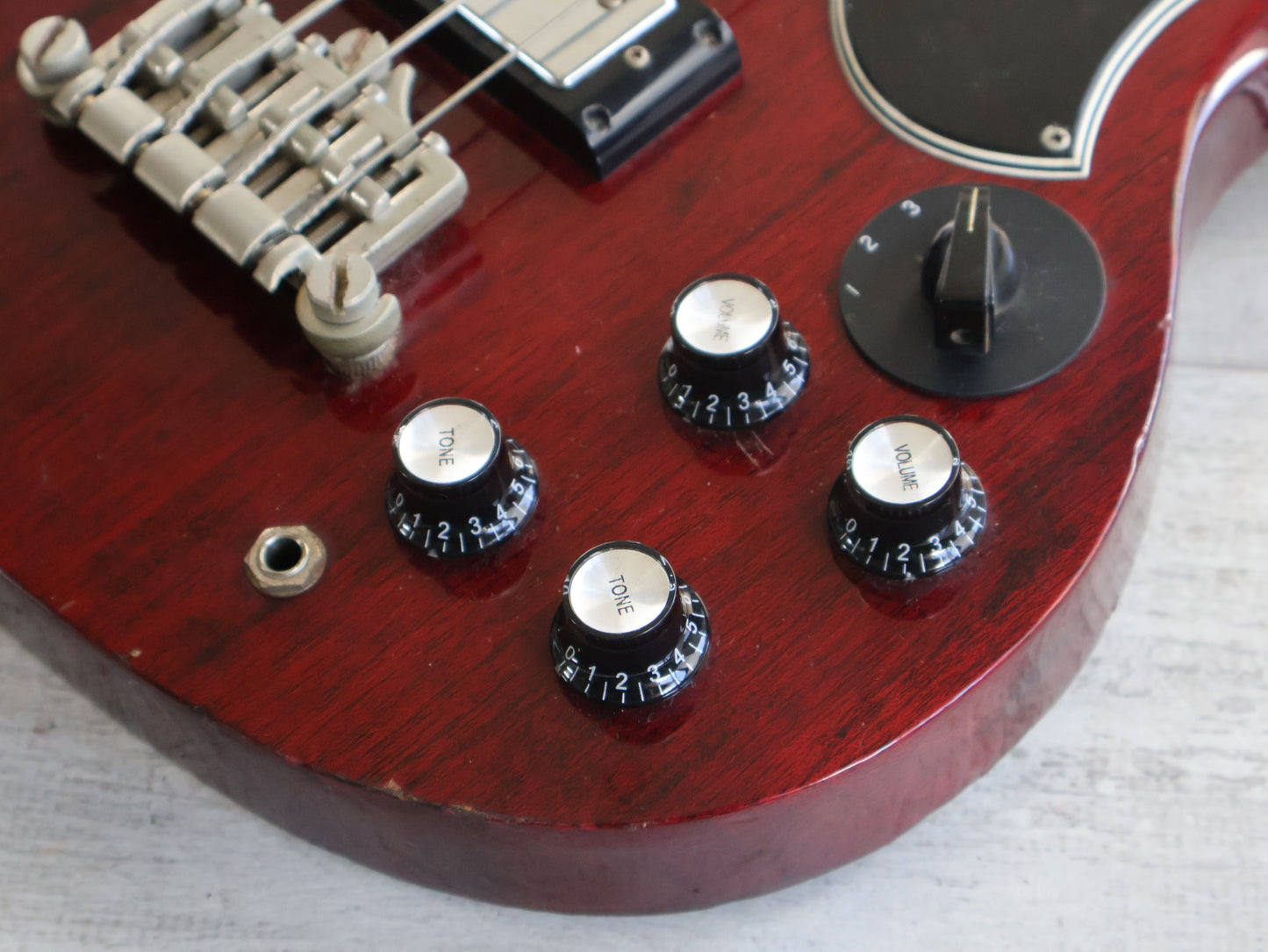 1991 Orville Japan (by Gibson) EB-3 SG Double Cutaway Bass (Heritage Cherry)