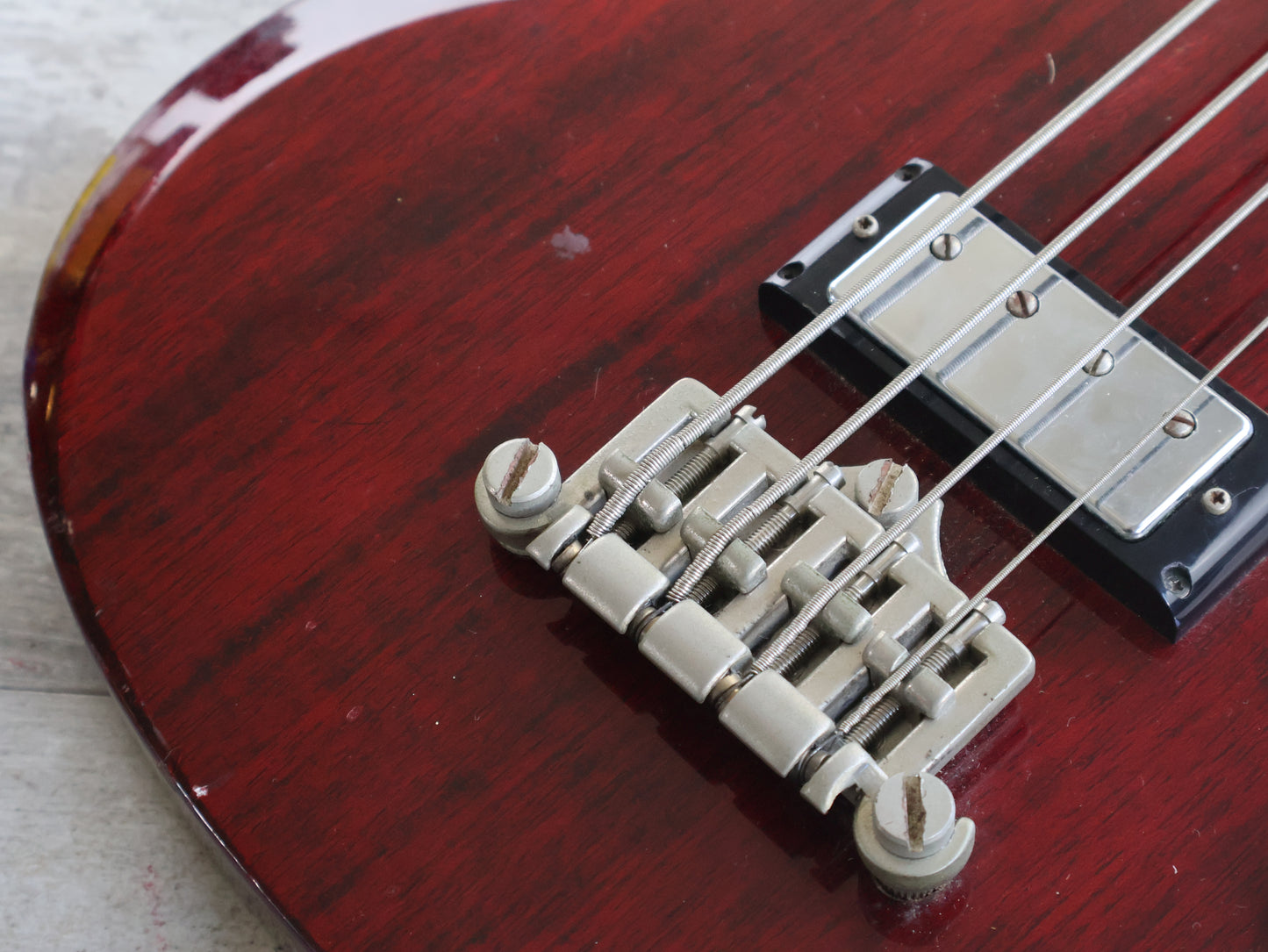 1991 Orville Japan (by Gibson) EB-3 SG Double Cutaway Bass (Heritage Cherry)