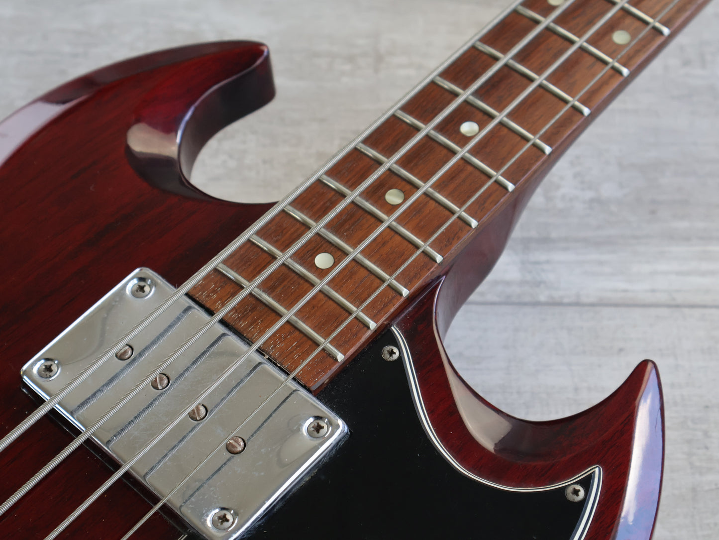 1991 Orville Japan (by Gibson) EB-3 SG Double Cutaway Bass (Heritage Cherry)