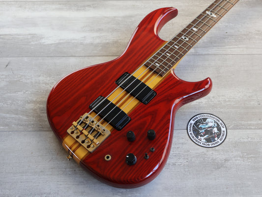 1989 Aria Pro II Japan SB-ELT Elite Series Neckthrough Bass (See Through Red)