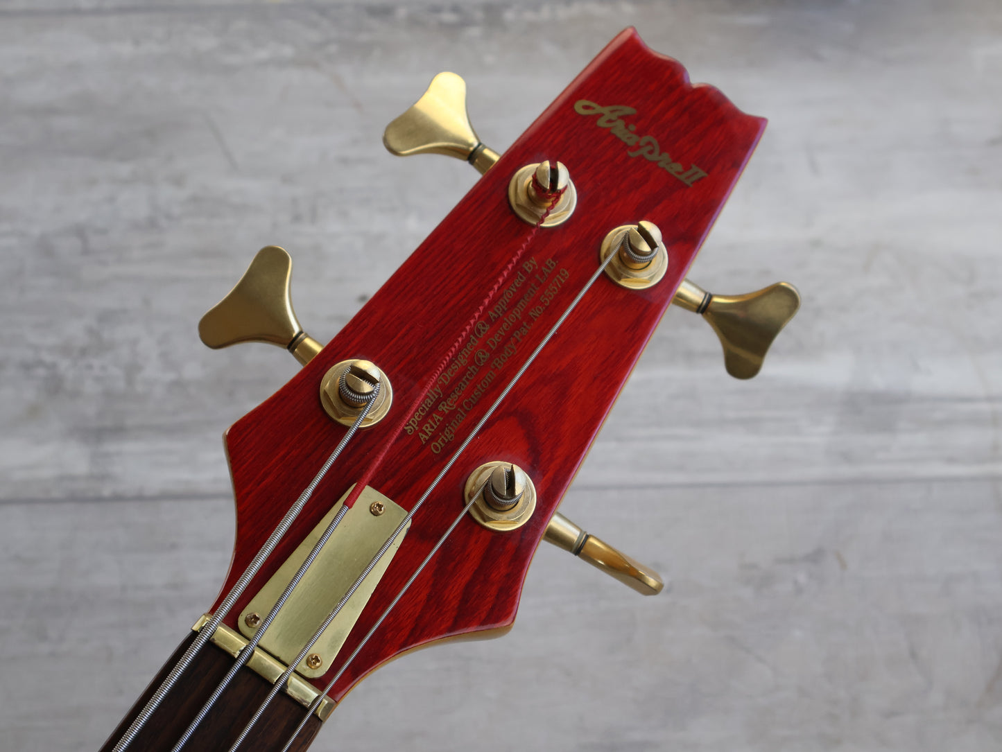 1989 Aria Pro II Japan SB-ELT Elite Series Neckthrough Bass (See Through Red)