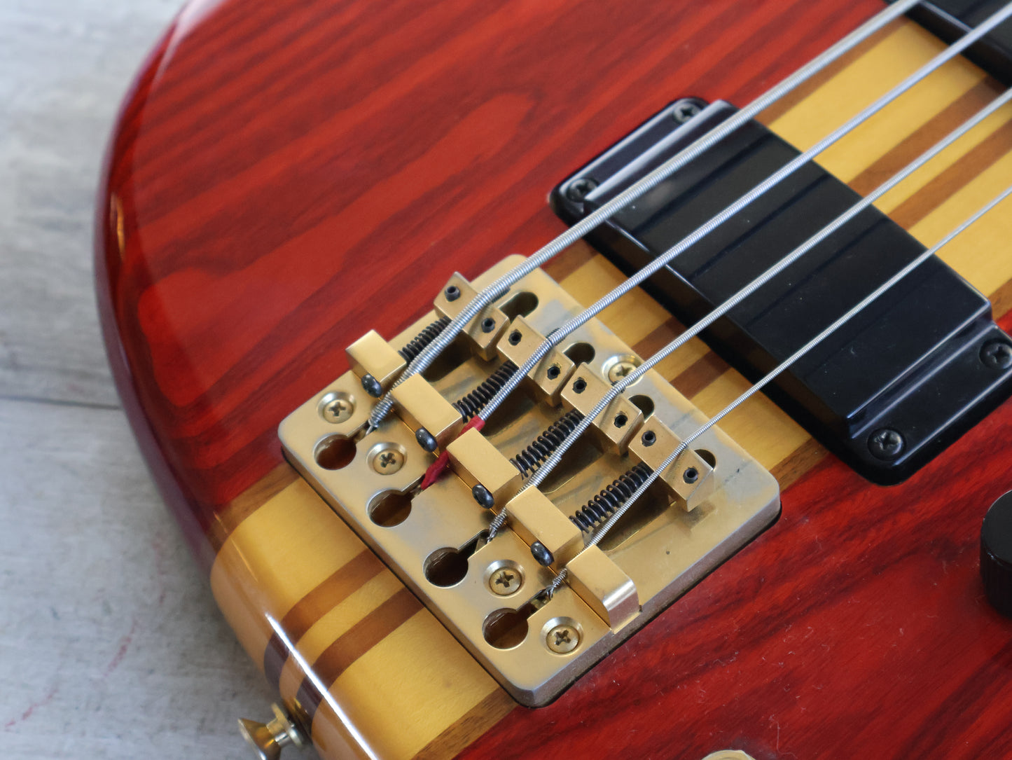 1989 Aria Pro II Japan SB-ELT Elite Series Neckthrough Bass (See Through Red)