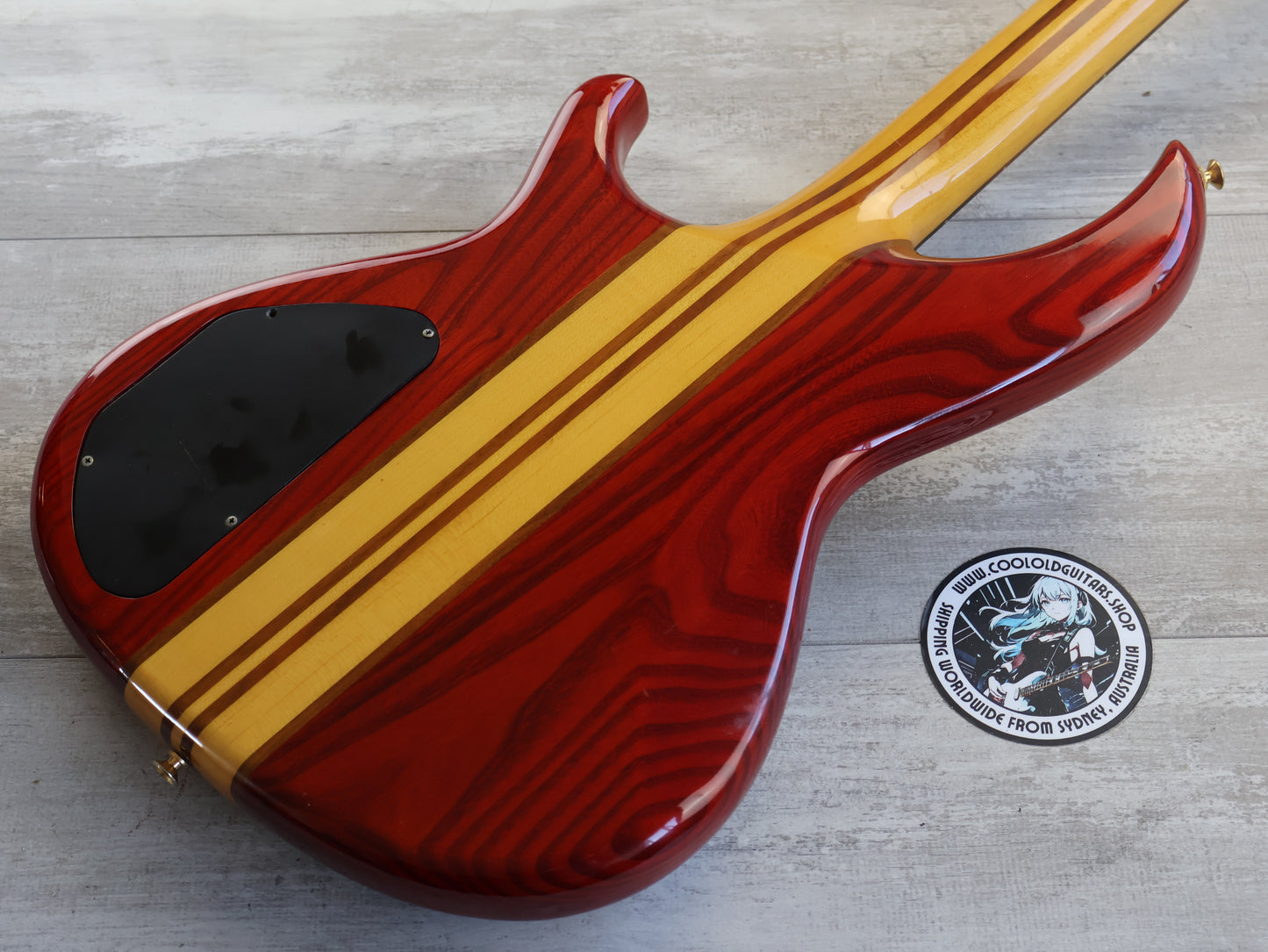 1989 Aria Pro II Japan SB-ELT Elite Series Neckthrough Bass (See Through Red)
