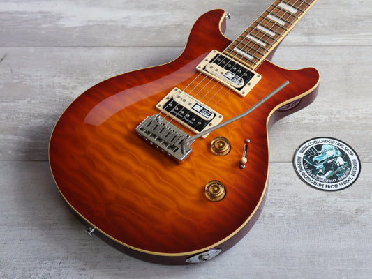 2014 Edwards (by ESP Japan) E-KT-135SQM Double Cutaway (Dark Cherry Sunburst)