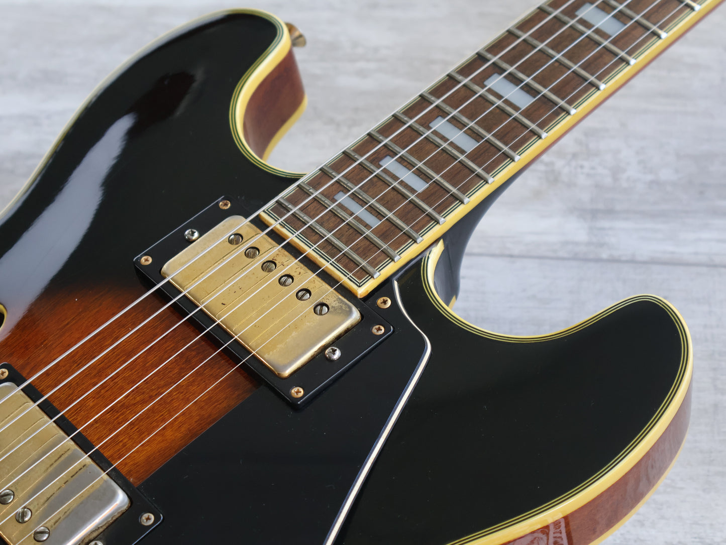 1995 Aria Pro II RTA-500 Titan Hollowbody Electric (Brown Sunburst)