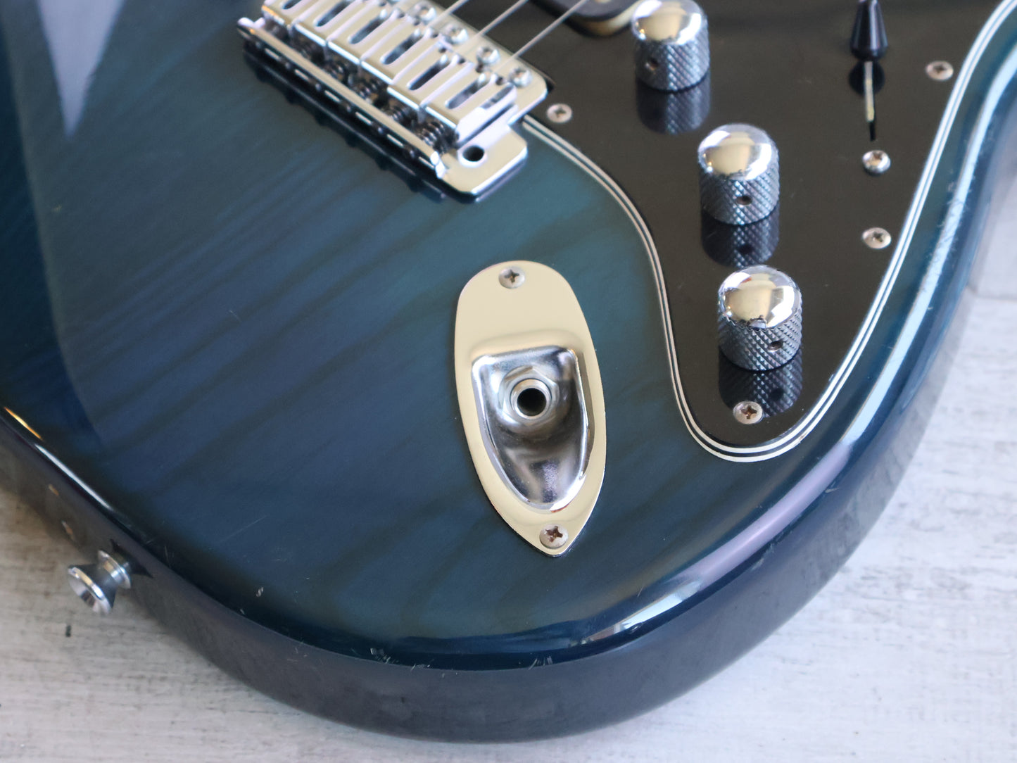 1989 Schecter Japan "East Series" HSS Stratocaster (Transparent Turquoise)