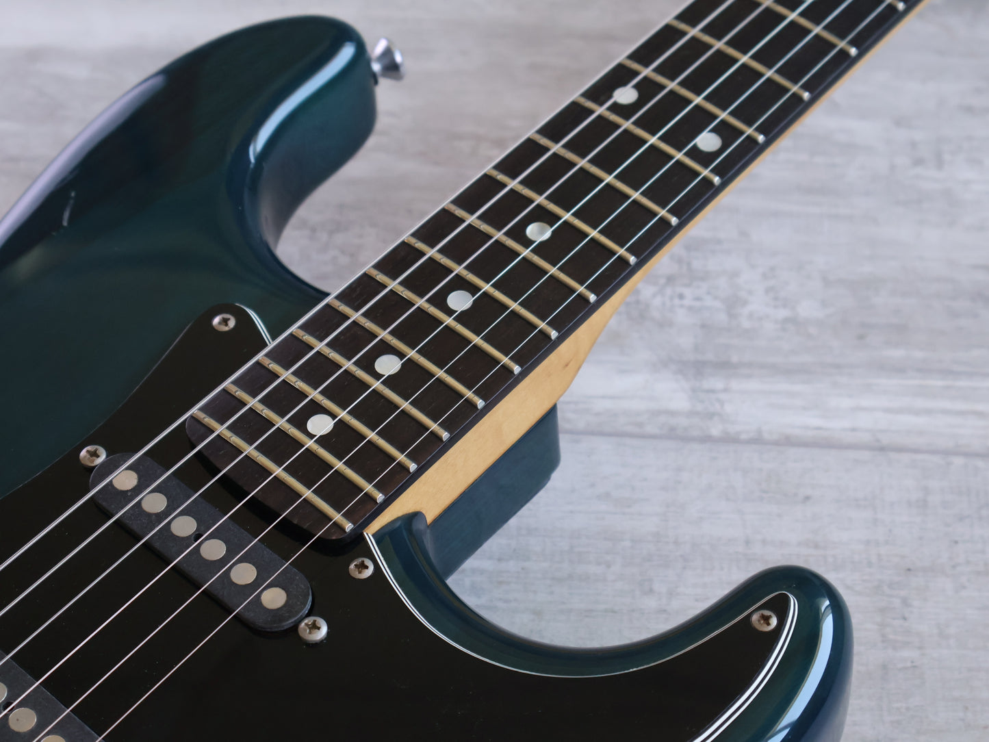 1989 Schecter Japan "East Series" HSS Stratocaster (Transparent Turquoise)