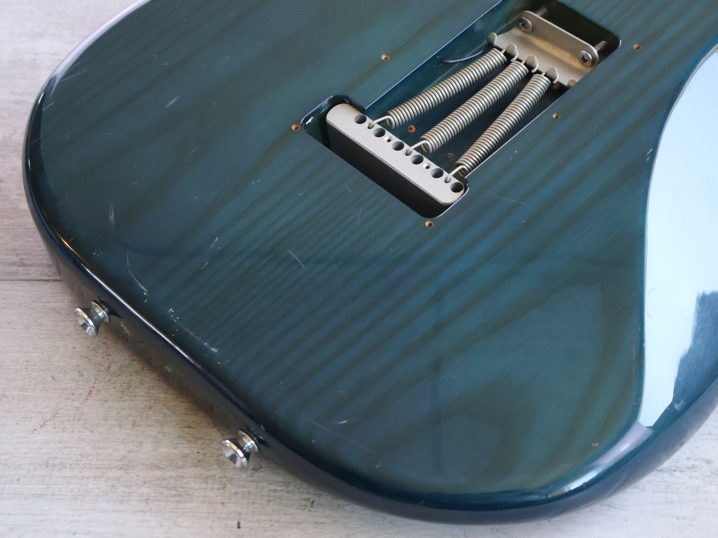 1989 Schecter Japan "East Series" HSS Stratocaster (Transparent Turquoise)