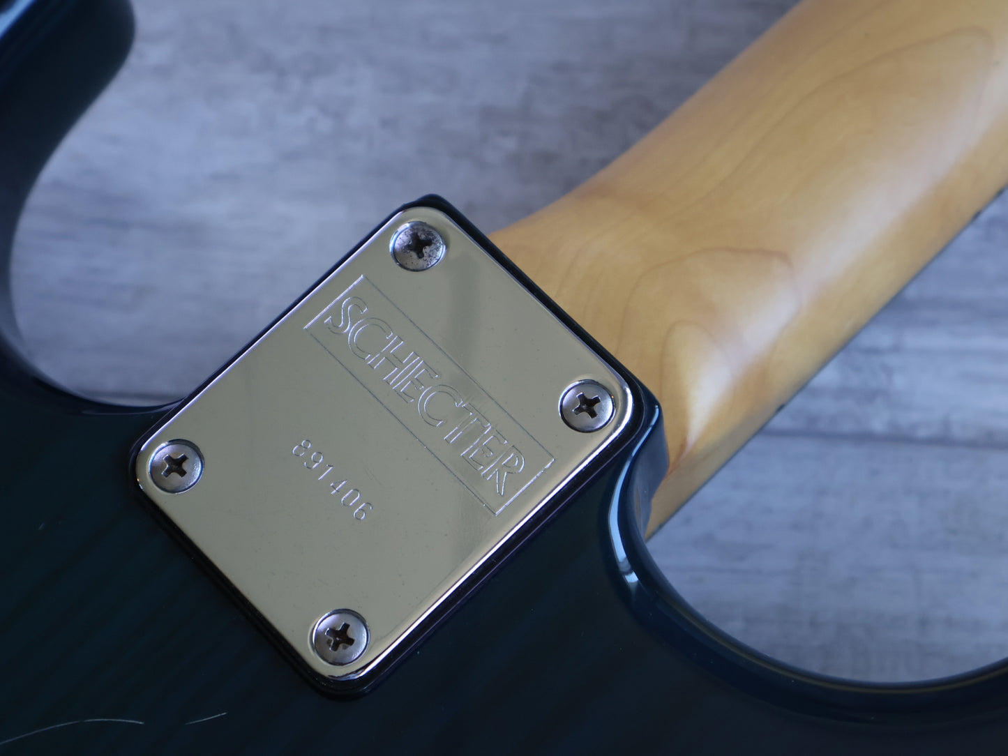 1989 Schecter Japan "East Series" HSS Stratocaster (Transparent Turquoise)