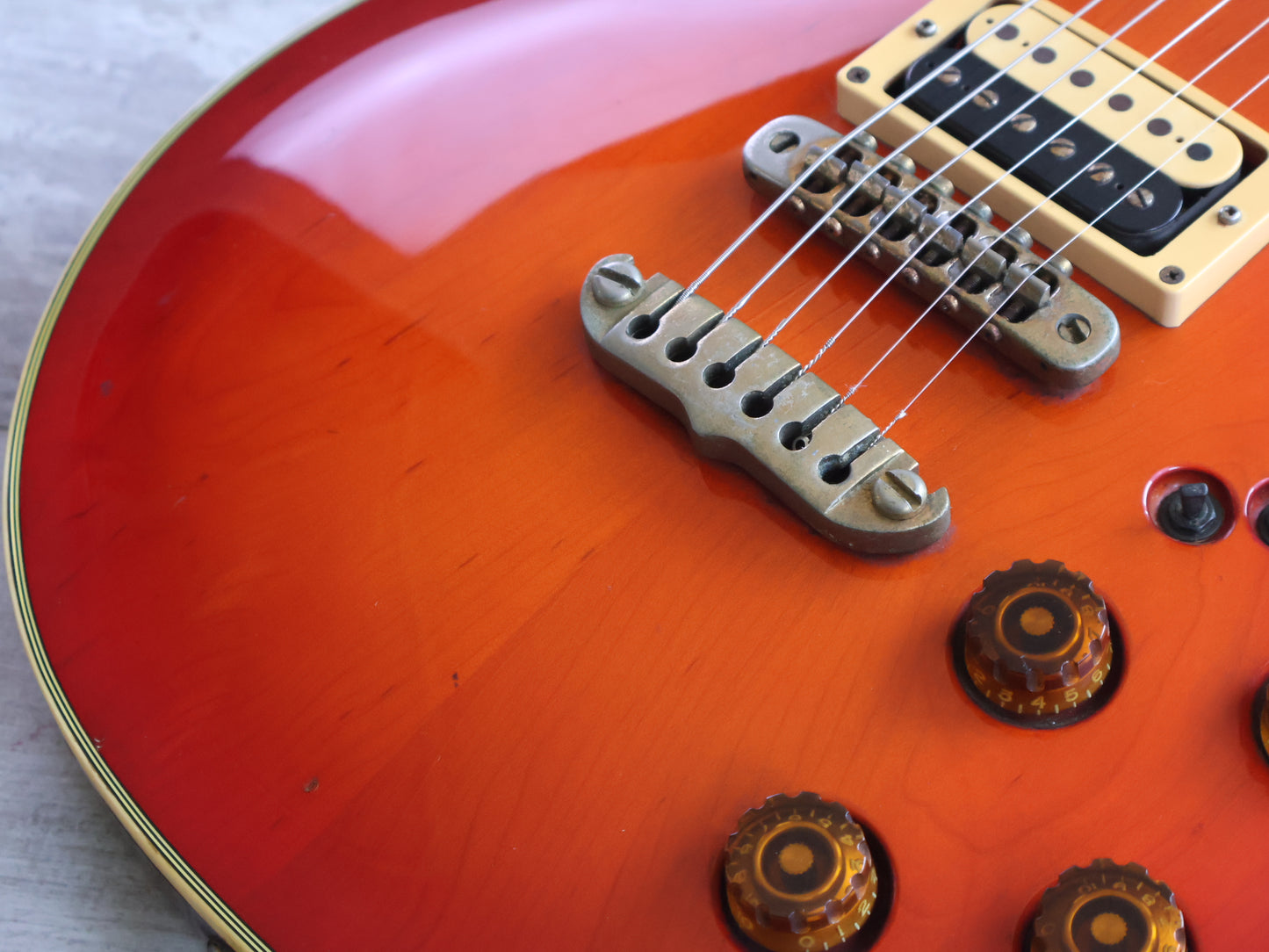 1982 Aria Pro II Japan PE-R100 Single Cutaway (Cherry Sunburst)
