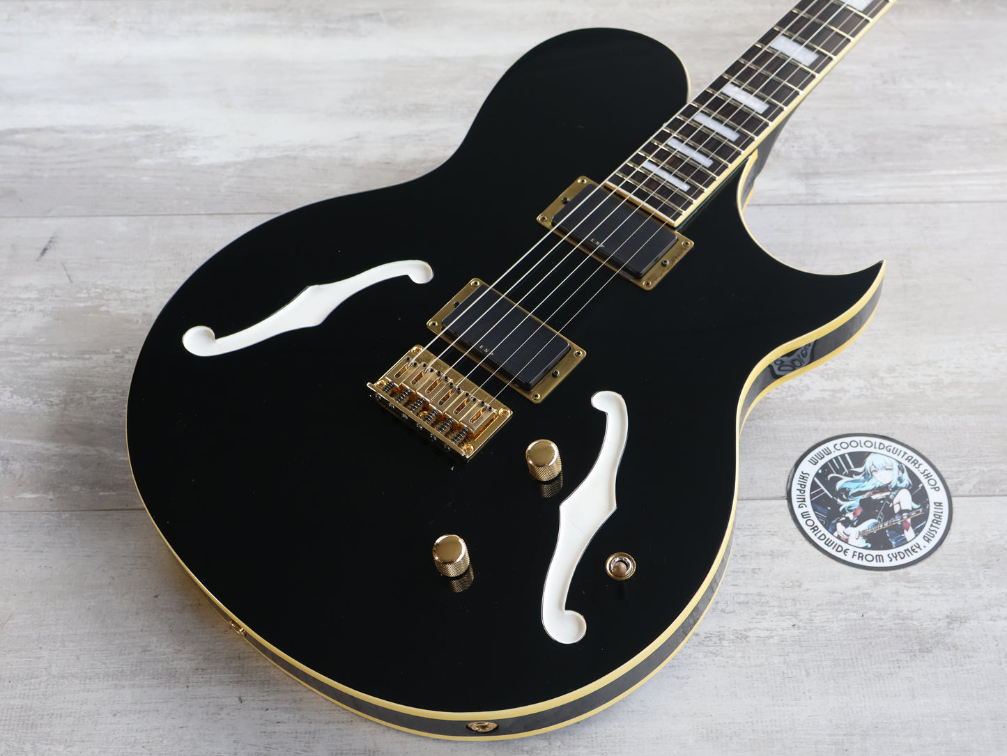 1988 Fernandes Japan MV-95HT Hotei Model Signature Guitar (Black)