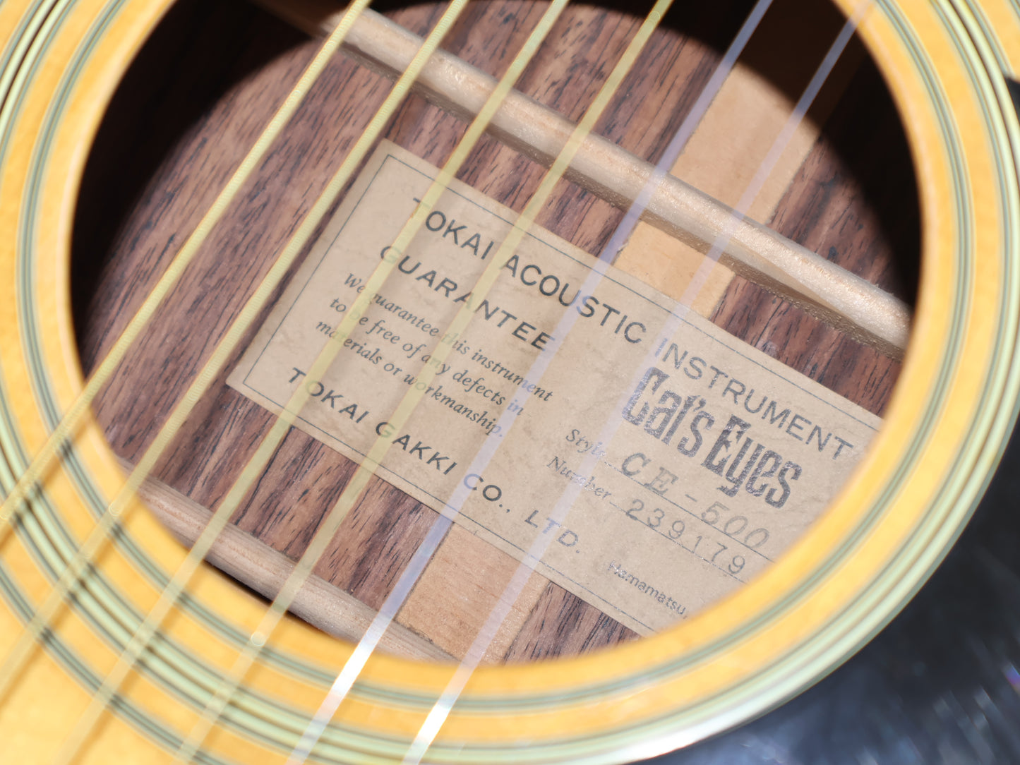 1980 Tokai Cat's Eyes CE-500 Vintage Acoustic Dreadnought (Natural)