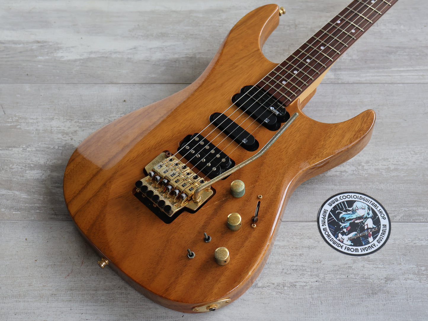1995 Fernandes Japan FR-120S Revolver HSH Superstrat w/Sustainer (Natural)
