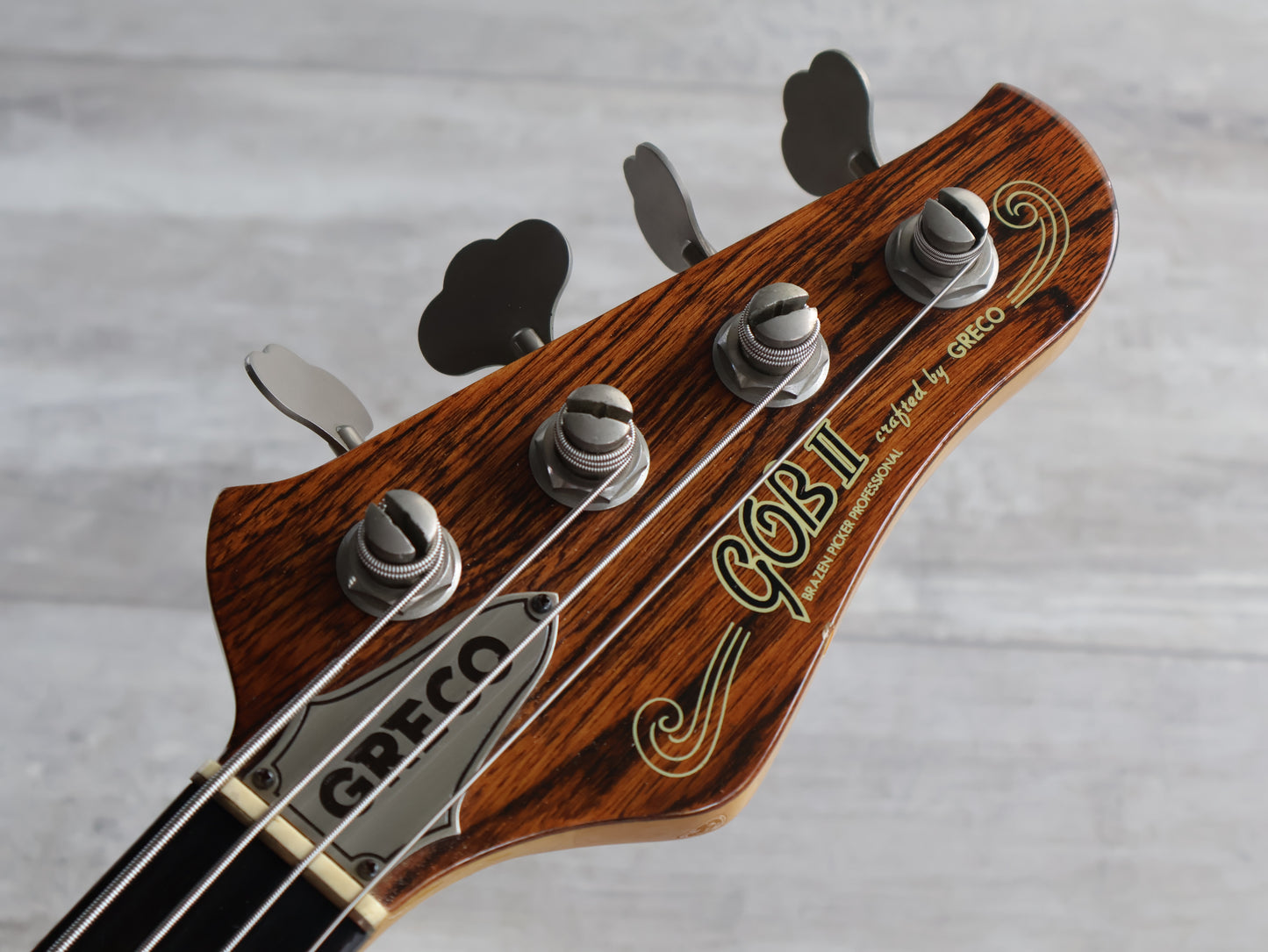 1979 Greco Original GOBII750 Double Cutaway Neckthrough Bass (Stained Brown)