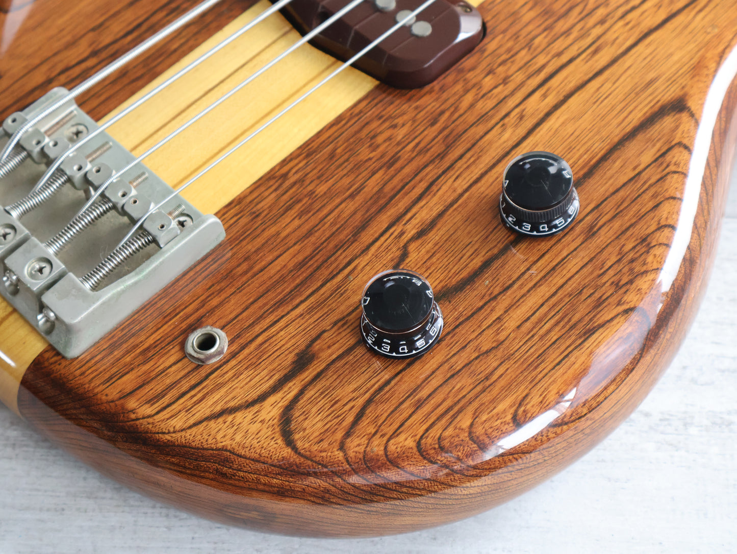 1979 Greco Original GOBII750 Double Cutaway Neckthrough Bass (Stained Brown)