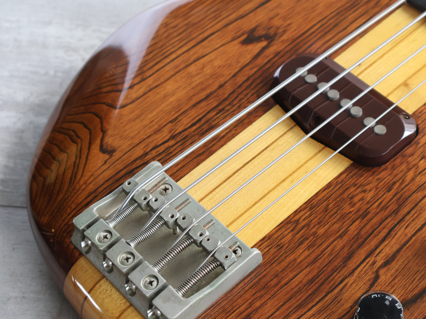 1979 Greco Original GOBII750 Double Cutaway Neckthrough Bass (Stained Brown)