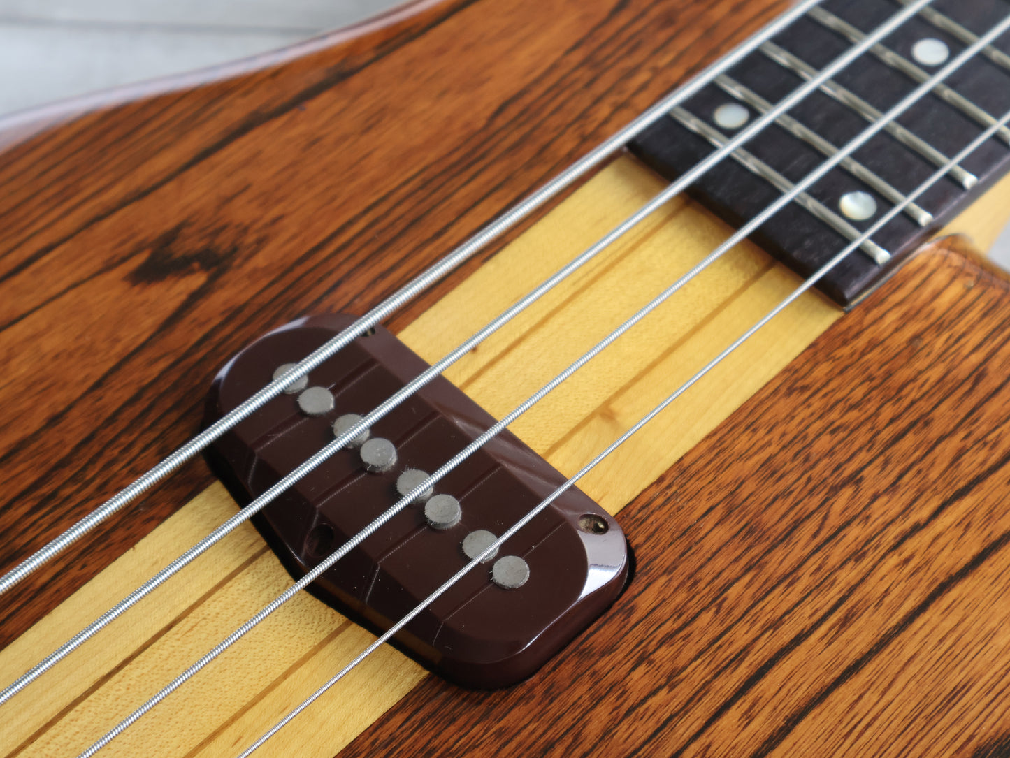 1979 Greco Original GOBII750 Double Cutaway Neckthrough Bass (Stained Brown)