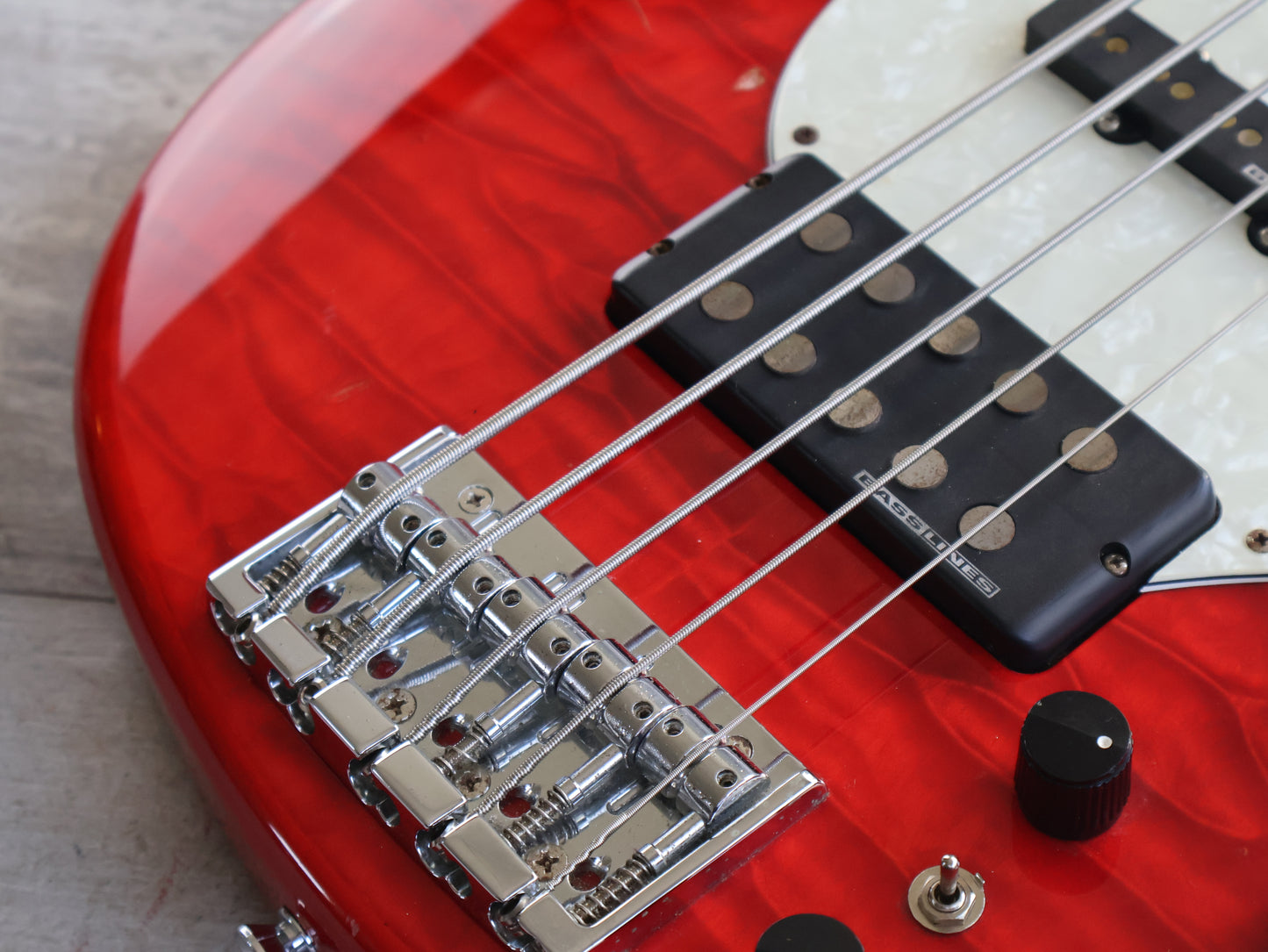 2008 Edwards Japan E-T-170BD 5-String Bass - Tetsuya Signature Model (See Thru Fiesta Red)