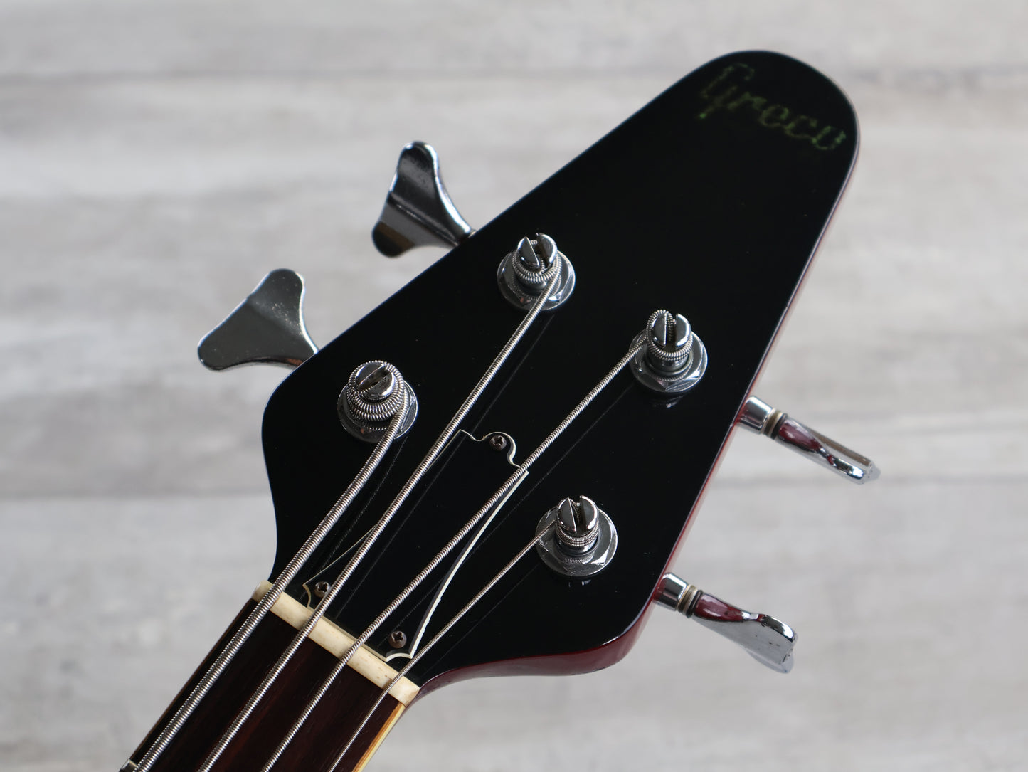 1989 Greco Japan FVB-75 Short Scale Flying V Bass (Cherry Red)