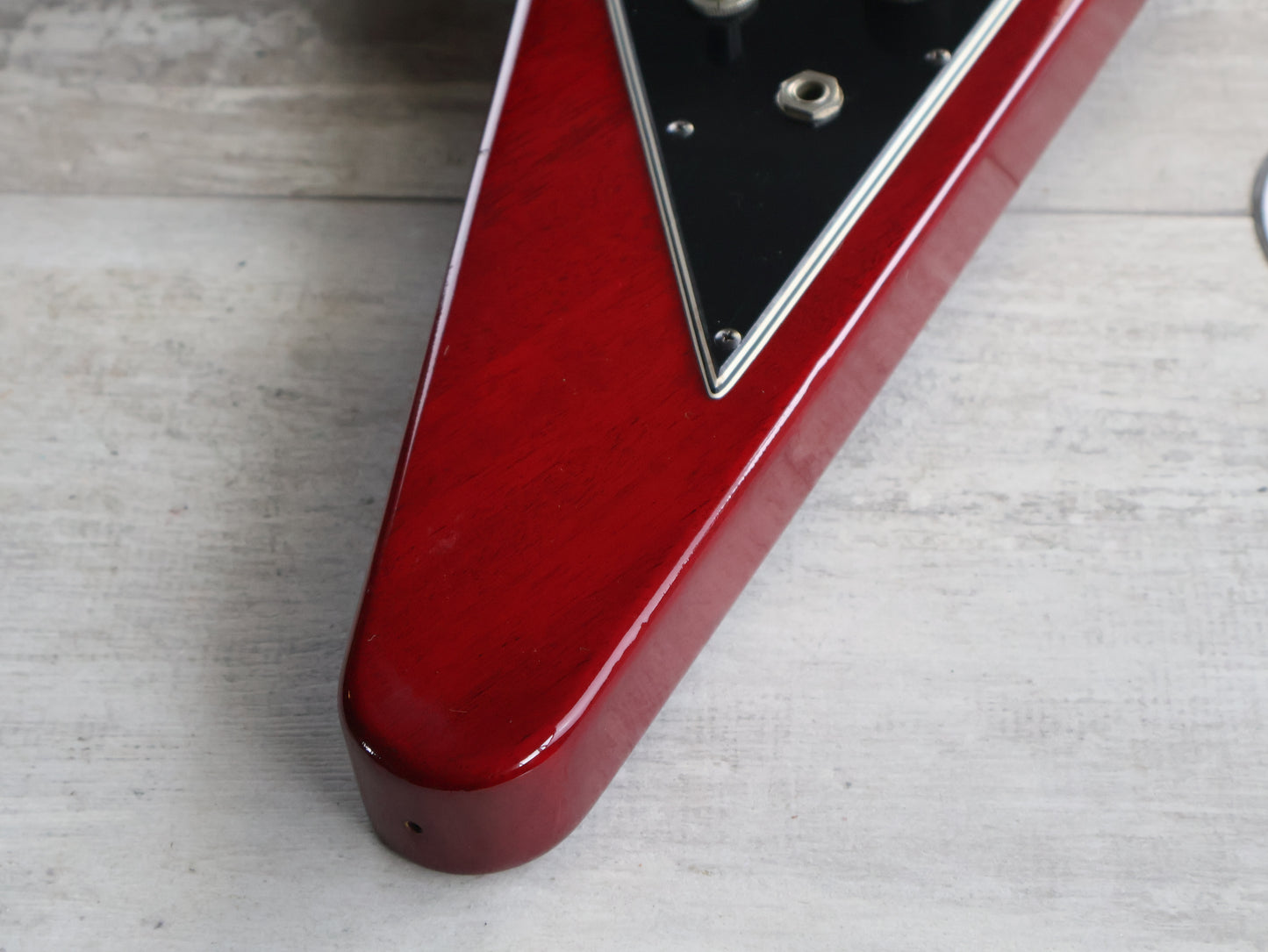 1989 Greco Japan FVB-75 Short Scale Flying V Bass (Cherry Red)