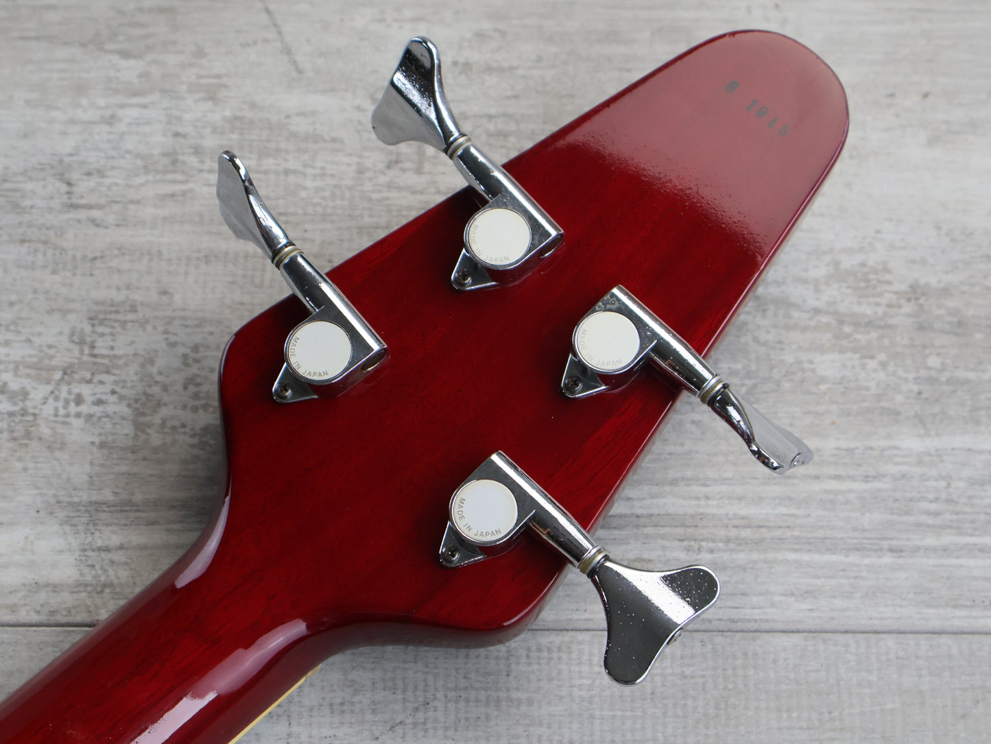 1989 Greco Japan FVB-75 Short Scale Flying V Bass (Cherry Red)