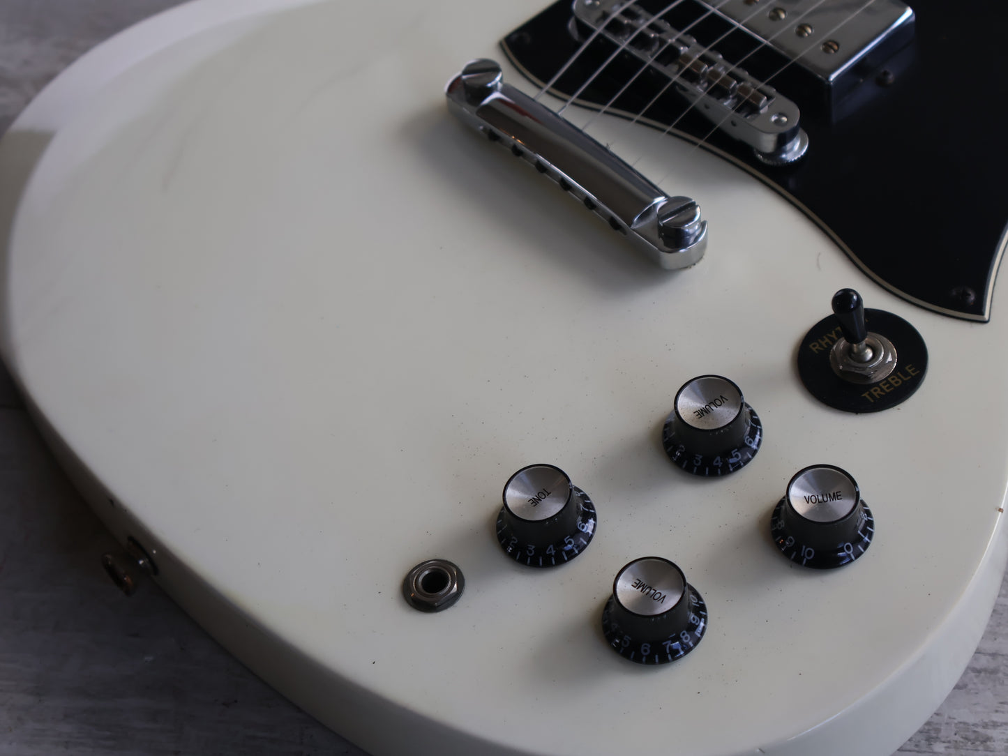 Blitz by Aria Pro II SG Double Cutaway (White)