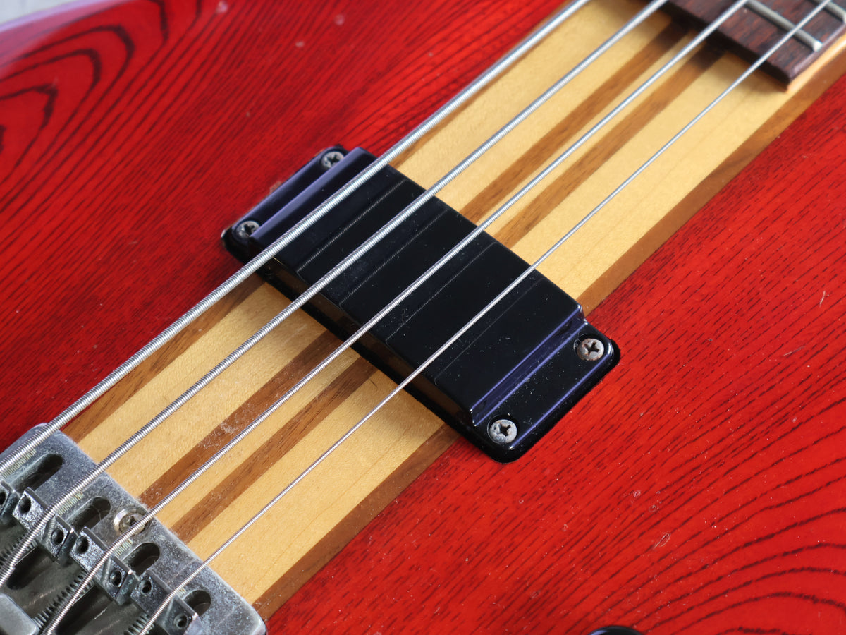 1983 Aria Pro II Japan SB-R60 Neckthrough Bass (Transparent Red)